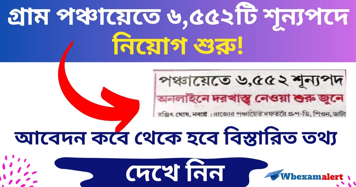 WB Gram Panchayat Job Apply Process 2024