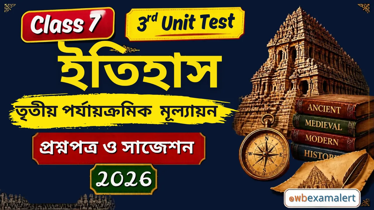 Class 7 History 3rd Unit Test Question Paper 2026